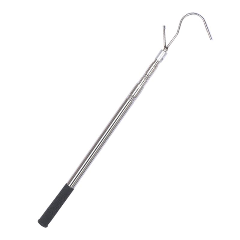 Multi Section Lockable Telescopic Puller Extends 23''-59'' Awning Opener Poles Stainless Telescoping Poles with Hook