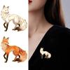 Brooch Pin Cartoon Fox Design Zinc Alloy Pin UV Printing Suits Coats Sweaters Badge Versatile Practical Accessories