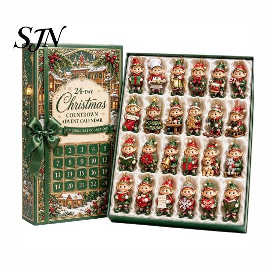 Balcony Hanging Pendant Heritage Acrylic Advent Calendar, Decorative Ornament, Durable Lightweight Christmas Calendar Blind Box for Home Bedroom