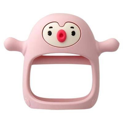 Little Life Smiley Mia Wrist Penguin Teether, 10 X 12 Cm, Baby Pink, 1 Piece, Korean Baby Products