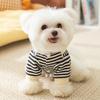 New Cute Autumn and Winter Striped Puppy Dog Sweater Two Feet Thin Velvet Cat Pet Clothes