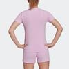 Adidas Striped Logo Round Neck Sports Casual Short Sleeve T-Shirt Women T-Shirts Purple GL0790