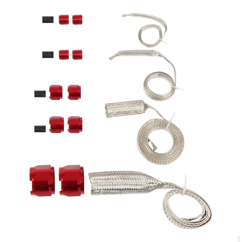 Braid Hose Sleeving Kit 8092 Easy Installation Decoration Wear Resistant Stainless Steel Aluminum