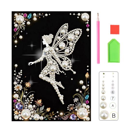 

Pearl Painting Kit 3D Faux Craft Flowers Pearl Art Fairy Ballerina Designs Wall Art Craft