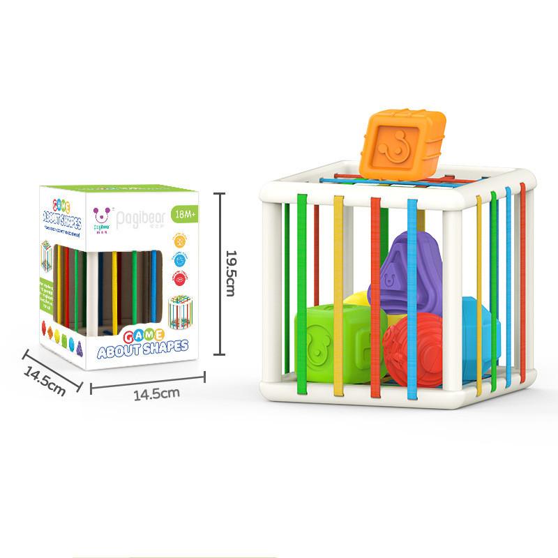 Baby Rainbow Sessele-bouwstenen Vroeg leren Vorm Kleurspeelgoed
