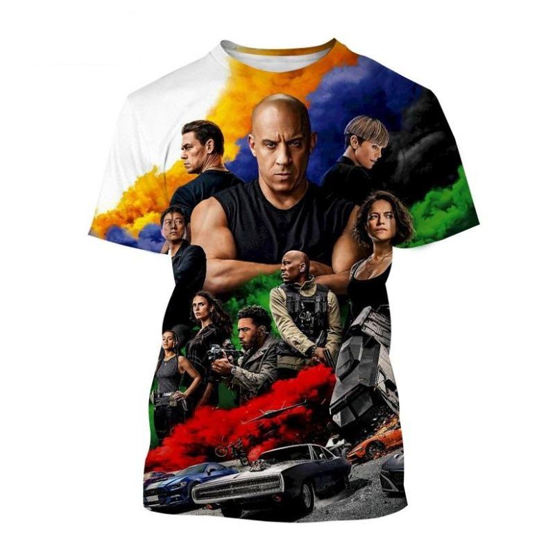 Fast and Furious 3D Print T-Shirts Men Women Street Casual Short Sleeve T Shirt Oversized Harajuku Y2k Tops Tees Kids Clothing