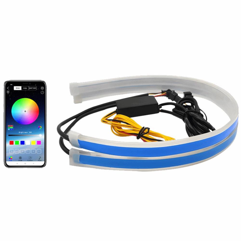 

A Pair Multi-Color Car LED Light Strip Flexible Daytime Running Light Night Driving 30CM