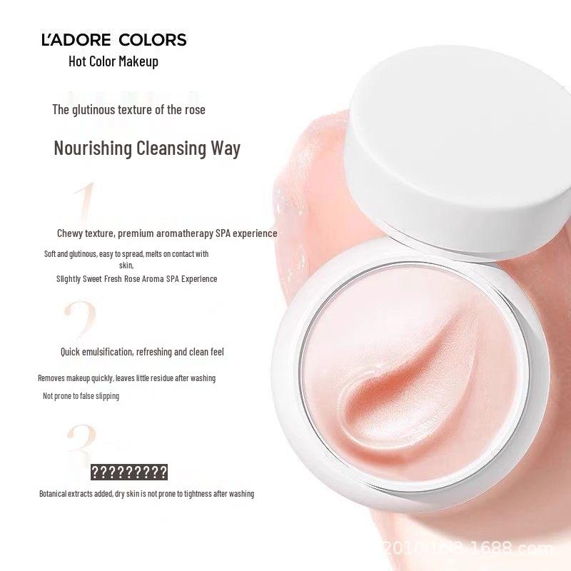 Morning Dew Rose Makeup Remover Cream - Deep Cleansing Milk for Eyes & Lips, Smudge-Free & Easy Emulsification