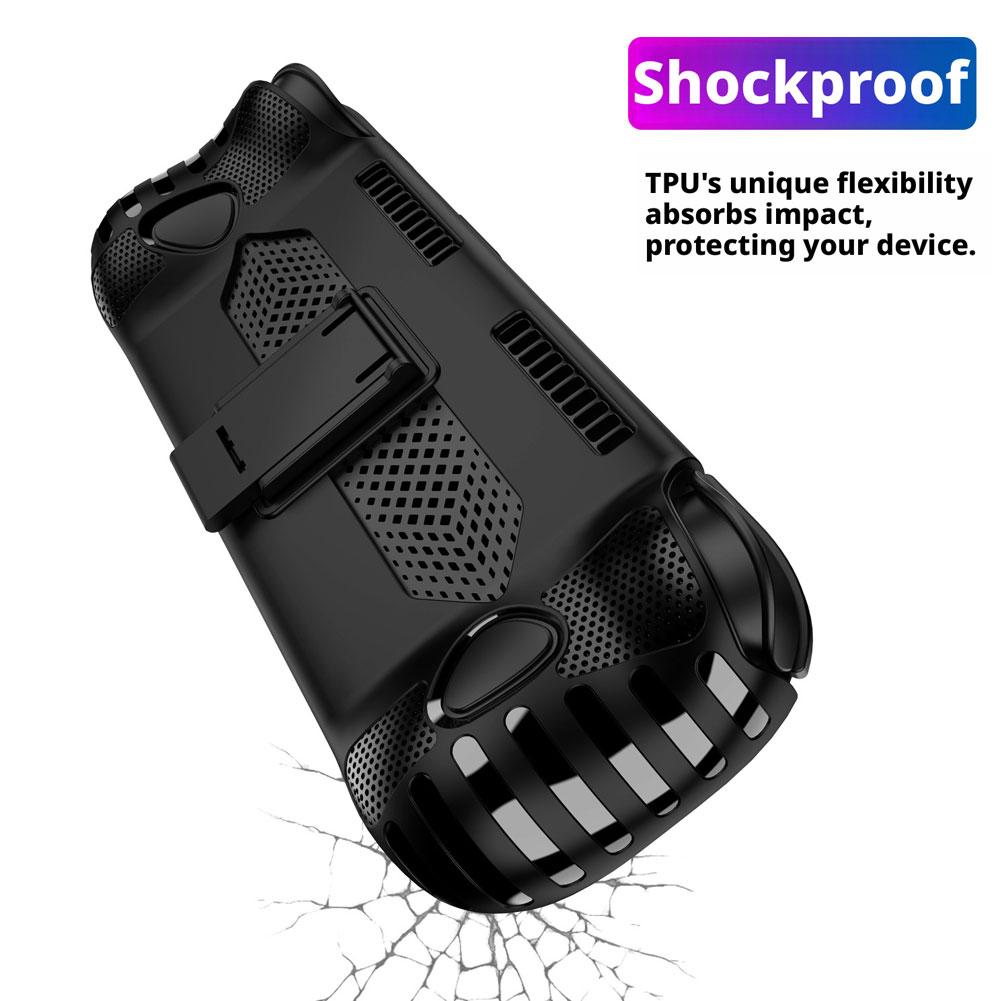 For Odin 3 Game Console TPU Protective Case with Bracket Shockproof Protective Shell Ergonomic Gaming Grip Cover