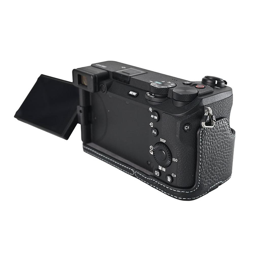 Echtes Leder Halbhülle für Sony A6400 A6300 A6000 A6100 A6700 ZVE10II ZVE10M2 Kamera Batterieöffnung Bodenkörperabdeckung