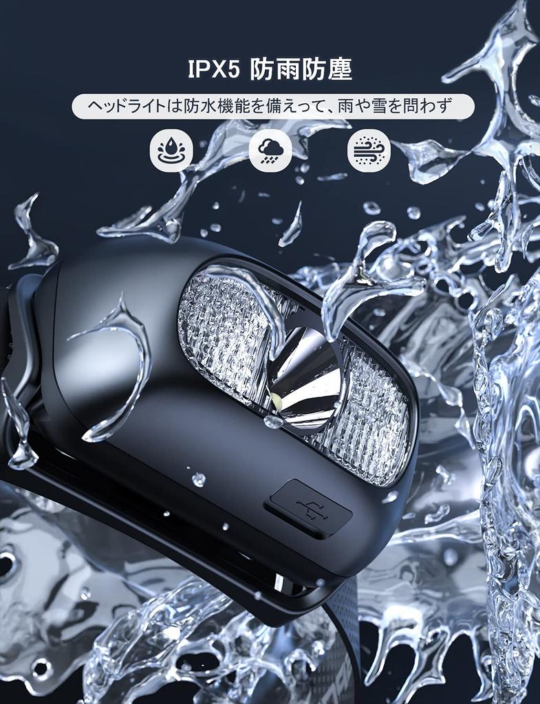 USB Alto Brilho LED 5 Iluminação Vermelho Branco SOS Cabeça À Prova D'Água e Ângulo Ideal para Energia Noturna Pequeno 40g Ultra Leve Farol de Cabeça,