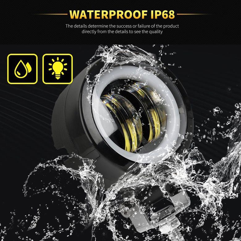 20W Motorcycle LED Work Light & Headlight with Fog Light and Angel Eye Aperture