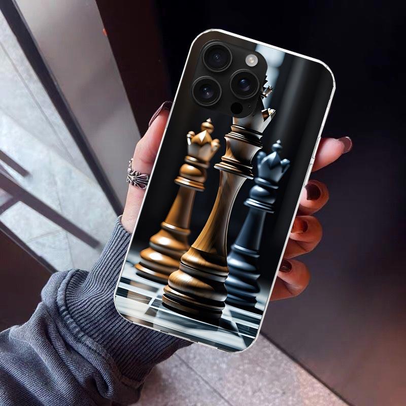 Competitive Chess Game Phone Case For iPhone 17 Air 16 15 Pro Max 14 Plus 13 Mini 12 11 Cover 7 8 SE Silicone Shell Print Fundas