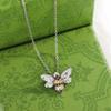 Fashionable Temperament Diamond Creative Little Bee Shaped 925 Sterling Silver Cute Personalized Necklaces XL065