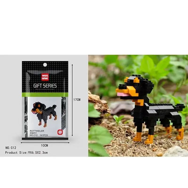 Mini Animals Micro Particle Building Blocks Diamond Bricks Cat Dog Parrot Corgi Flamingo Models Assembly Toys For Kids Children