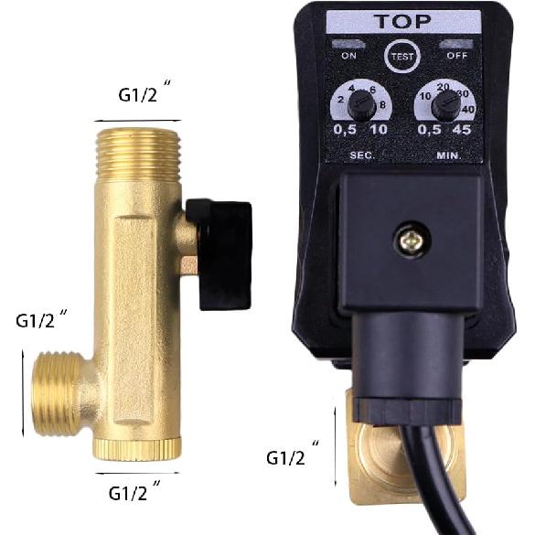 1/2" AC 110V Automatic Timed Water Tank 2-way Direct-acting Drain Valve US Plug
