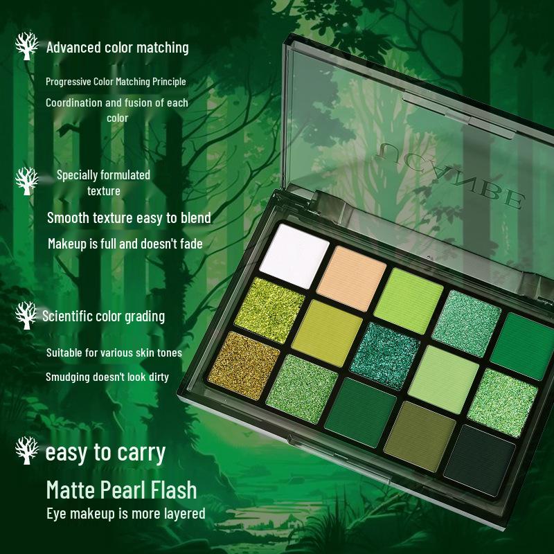 UCANBE Secret Realm 15-Color Eyeshadow Palette: Advanced Green Changlong Elf Halloween Special Effects Makeup.