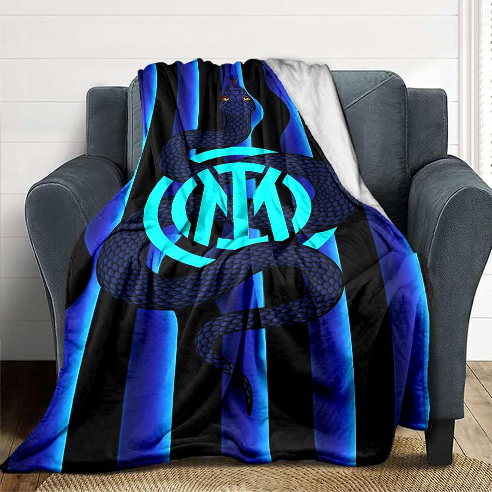 Coperte con Logo Snake Inter Milan in Flanella Stampata Traspiranti Calde Plaid per Casa Ufficio Copriletti 0708a92