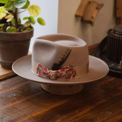 Direct Wool Top Hat, Flower Cloth Bow Decoration Pure Wool Felt Top Hat