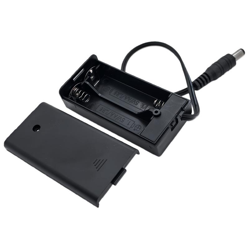 1/5Pcs Dc 5.5X2.1Mm Plug Aa 2X Slot Battery Holder Case 3V Aa Battery Box With Switch And Cover Diy Accessories