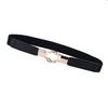 Women Leather Dress Decoration Fashion Casual Wild Neutral Soft Simple Double Loop Buckle Belt