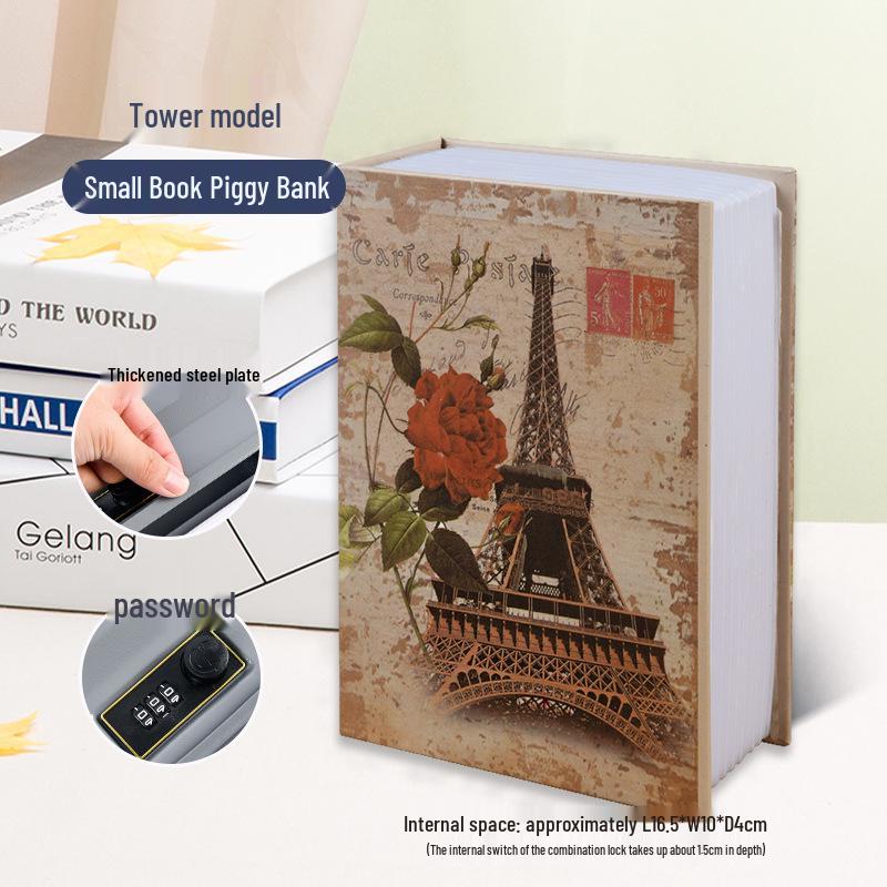 Creative Iron Book Safe: Password Protected Money Storage Box for Home or Office.