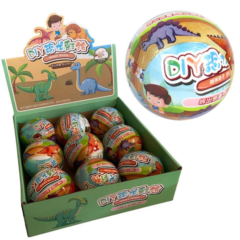 

Игрушки-динозавры, раскрашенные своими руками, музыка для разборки скрученной коробки для яиц, раннее образование для детей, белая модель с цветным заполнением в стиле граффити разноцветный