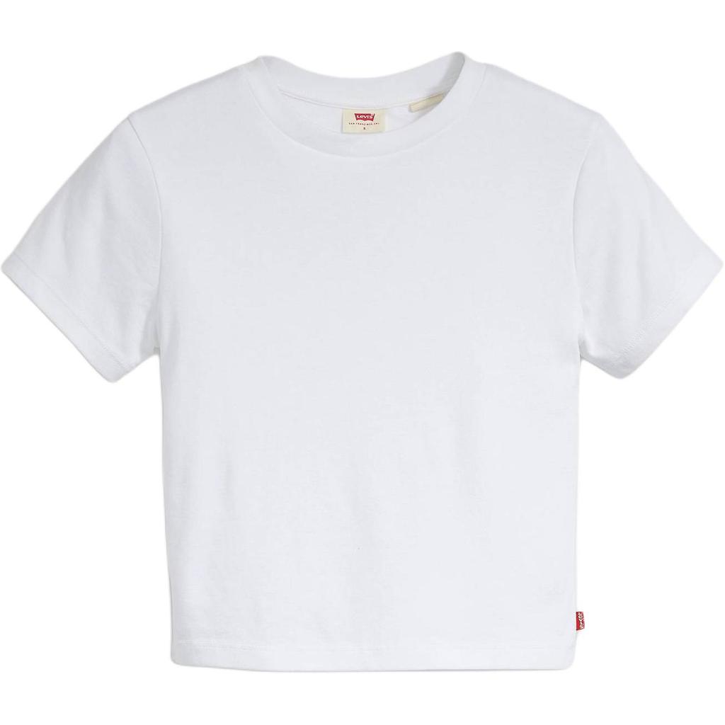 Levis Solid Slim Fit Round Neck Sports T-Shirt Women Tops White A7419-0002