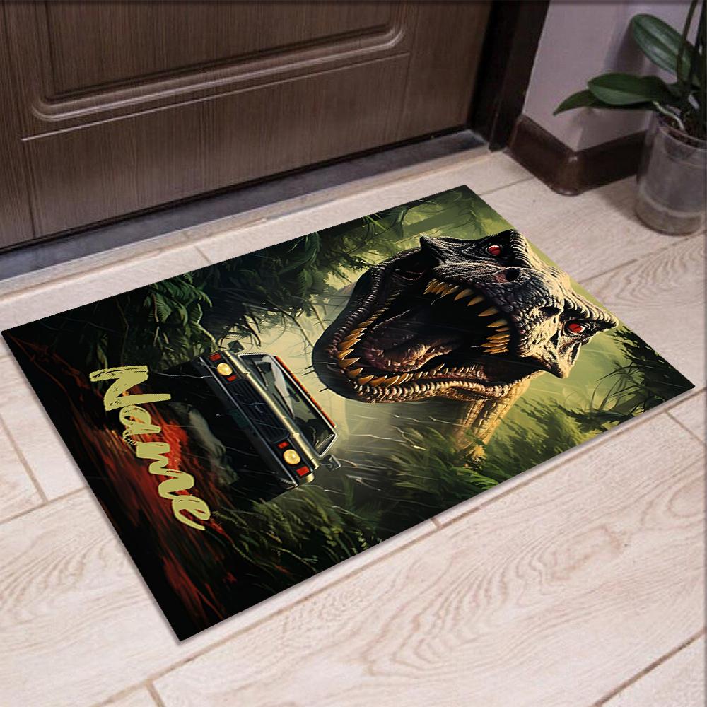 Custom Name Dinosaur Printed Carpet,Rug for Office Chair Living Room Bedroom Kitchen Room Decor Gifts.