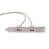 30Cm Black 2 Port Usb 2.0 Motherboard Rear Panel Expansion Bracket To Idc 9 Pin Motherboard Usb Cable Host Adapter