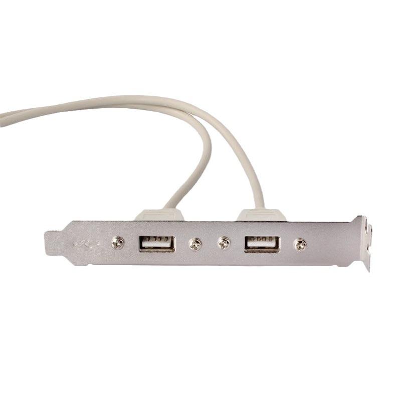 30Cm Black 2 Port Usb 2.0 Motherboard Rear Panel Expansion Bracket To Idc 9 Pin Motherboard Usb Cable Host Adapter