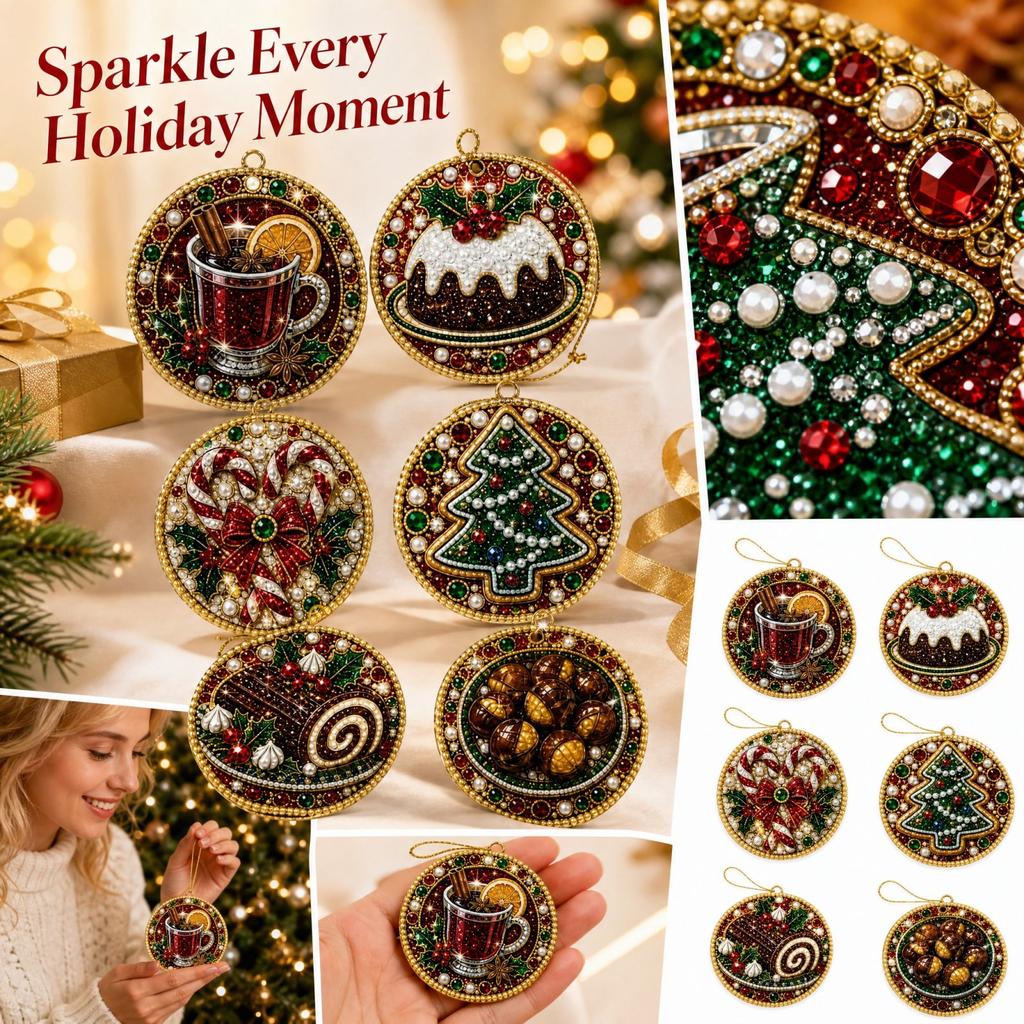 Christmas Ornament Kit with Stickers, Holiday Decor Set for Christmas Tree Decoration