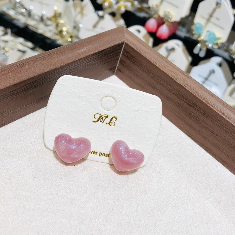 Shine Cute Marine Heart Earrings New Trend Boho Atomic Love Heart Stud Earrings Fashion Jewelry for Women