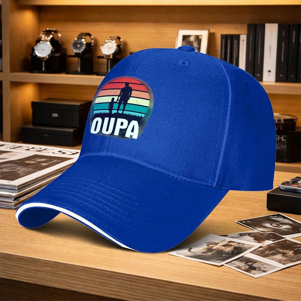 Oupa Grandparentgrandchild Adjustable Sandwich Baseball Cap Trendy Printed Unisex Outdoor Hat For Fishing Golf Camping