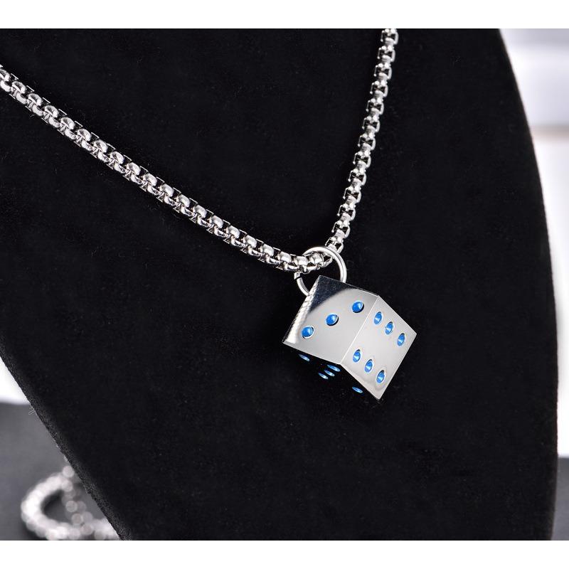 Dice Necklace Men's Cube Mahjong Lucky Dice Pendant Jewelry