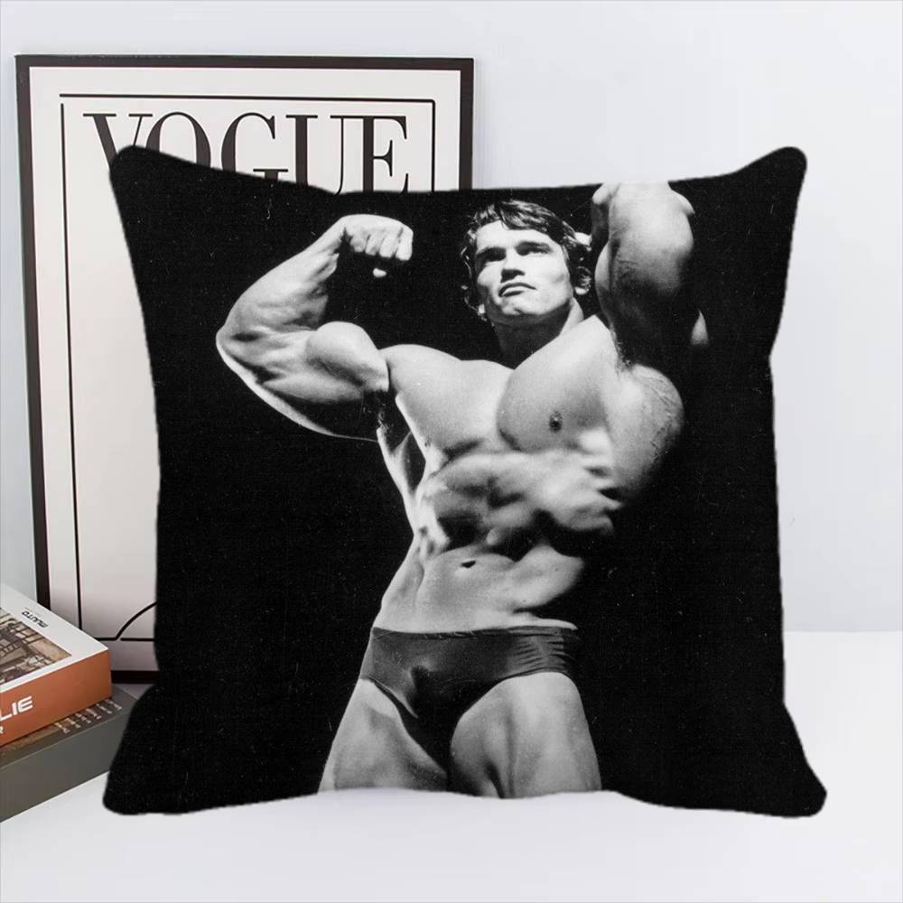 Arnold Schwarzenegger Bodybuilding Muscle Man Fitness Square Pillow Bedroom Sofa Leisure Comfort Cushion Home Decoration