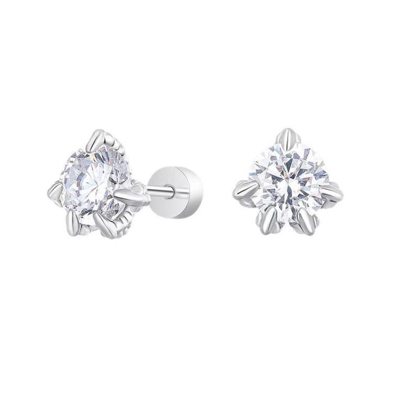 Dragon Claw Zirconia Stud Earrings for Nails of The Ear Hole - Men's Flash Diamond Ear Bar Studs - High-End Earpiece Studs Ear Jewelry