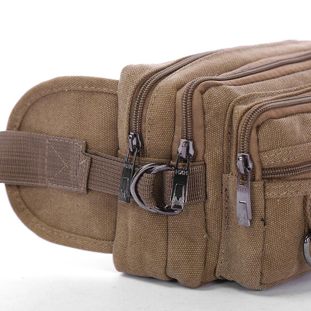 Multi-Function Multilayer Waist Packs Large Capacity Fanny Pack Casual Canvas Chest Bag  Unisex