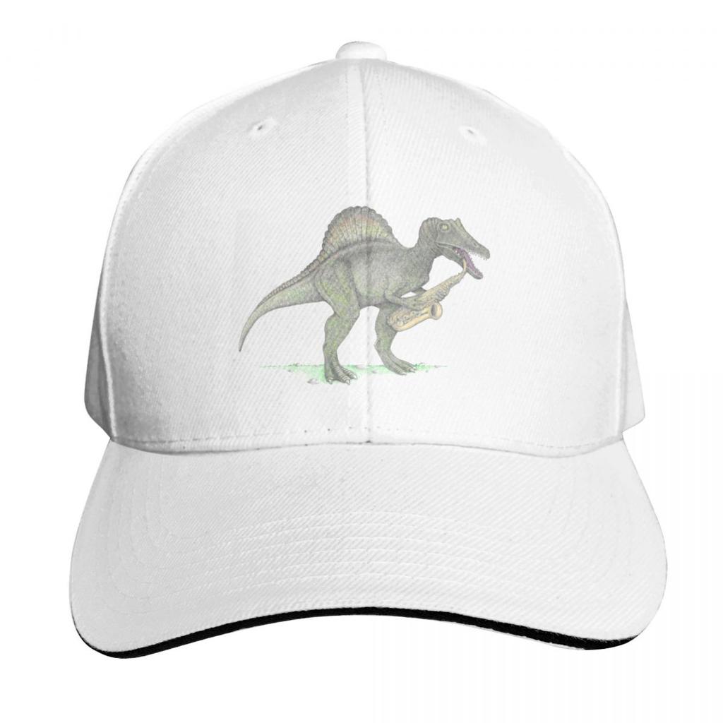 Spinosaurus with Alto Sax Baseball Cap derby hat Unisexs big size hat Hat Beach summer Unisex Womens