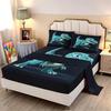 Cartoon Little Dinosaur Pattern Bed Hat Four-Piece Bedding Set Bedroom Dormitory Bedding Decoration