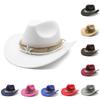 Classic Wool Felt Fedora Hat With Wide Brim For Summer Stylish Men Women