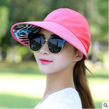 Women's Summer Casual Versatile Travel UV Protection Korean Version Summer Foldable Sunscreen Pearl Empty Top Sun Hat