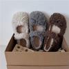 French velvet thick-soled Mary Jane fluffy shoes for winter wear with skirts, thickened thermal cotton shoes