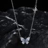 Blue Butterfly Ice Necklace: Sweet, Cool, Clear Clavicle Chain for Women - Light Luxury, High-End Summer Fashion Accessory