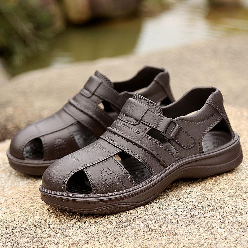 

Мужские сандалии, летние, новые, индивидуальные, пляжные сандалии, легкие, дышащие, нескользящие, для отдыха на море, сандалии для мужчин 11 темно-коричневого