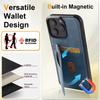 Leather Case For Iphone 17 Air 16 16e Promax 15 Pro 14 Plus 13 Mini 12 11 Iphone17 Kickstand Card SLots Cards Holder Phone Cover