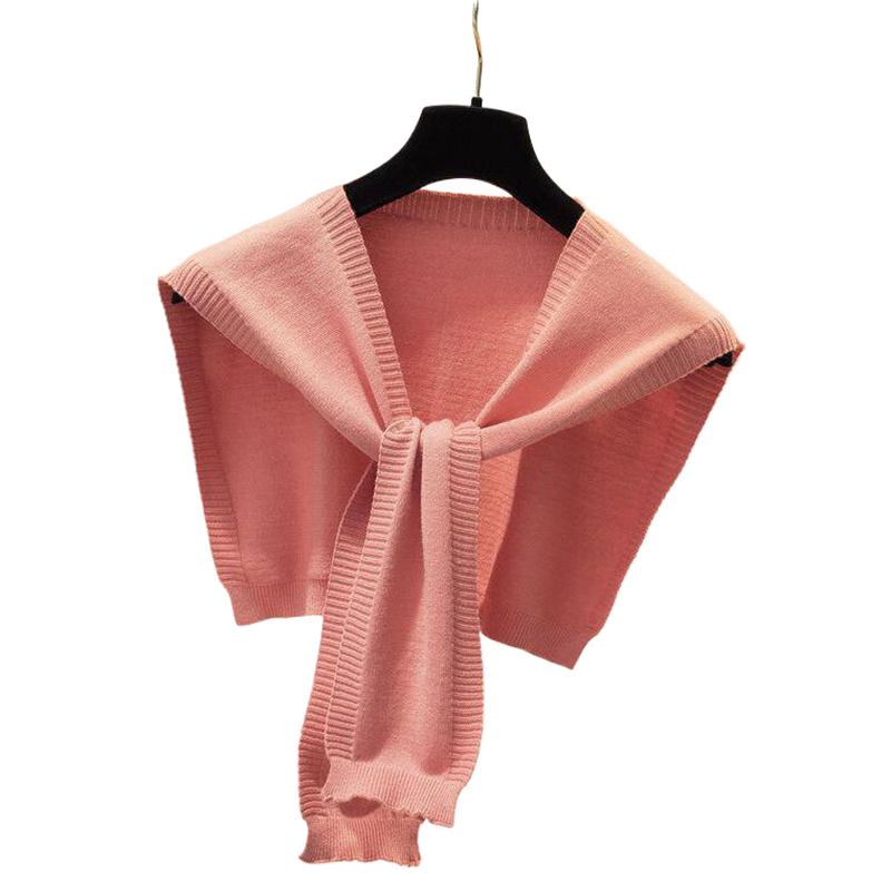 Korean Knit Shawl Female Blouse Shoulders Fake Collar Cape Knotted Scarf Neck Guard Scarve Mountaineering Scarf For Women