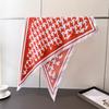 Vintage Plaid Triangle Scarf Imitation Silk Printing Sunscreen Shawl Waist Scarf Silk Scarf Scarf Headscarf Women