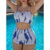 Drawstring Front Shorts Bikinis 2025 High Waist Swimsuit Women Swimwear Female Bathers Bathing Swimming Swim Suit Beachwear