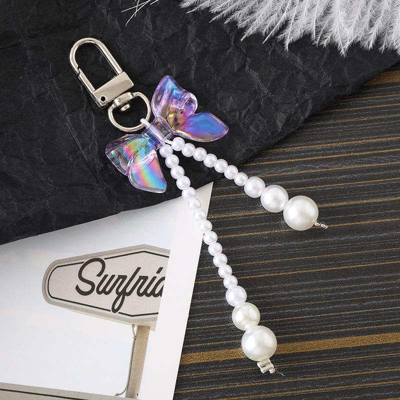 Handmade Colorful Bow Pendant Phone Case Keychain Lanyard Charm